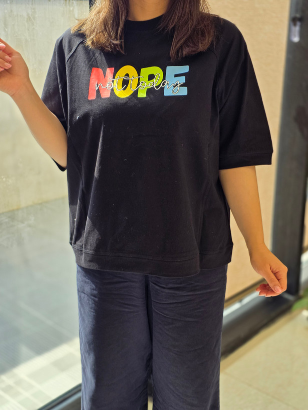 تیشرت باکسی پنبه زنانه و دخترانه Nope کد۴۸۹