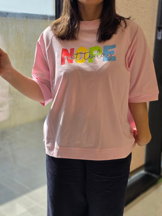 تیشرت باکسی پنبه زنانه و دخترانه Nope کد۴۸۹